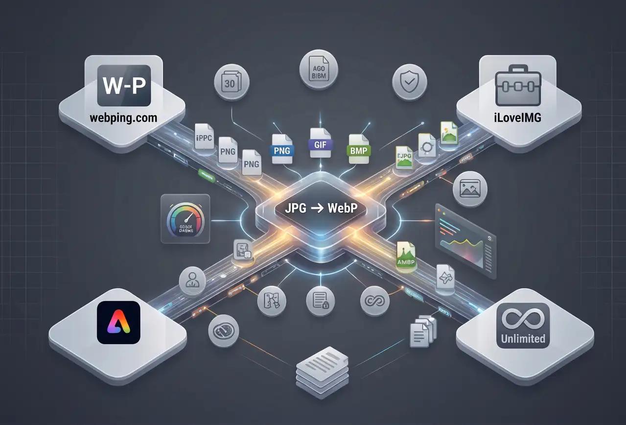 JPG to WebP Tools Compared: WebPImg vs iLoveIMG vs Adobe